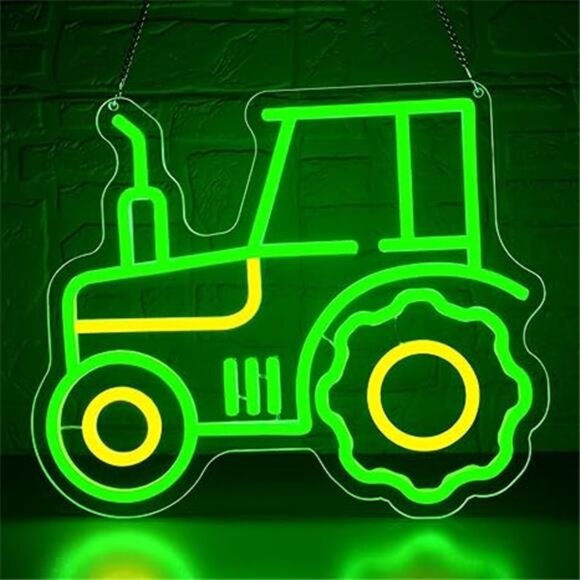 John Deere Tractor LED Neon Sign Wall Decor Light Man Cave Farm Farmer Garage NW - Picture 7 of 7